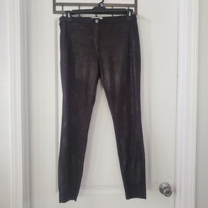 Philosophy faux black suede pants sz 8